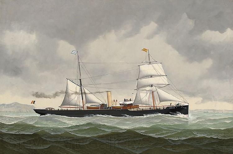 John Henry Mohrmann The Belgian steamer Amelie bound for Spain Norge oil painting art